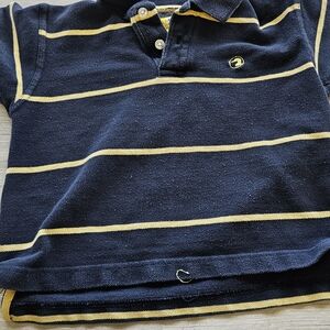 Duck Head Kids Polo in Navy and Yellow Stripes